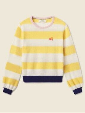Tovata Birds Of Paradis NWT Ryann Cashmere Sweater in Dandelion Stripe